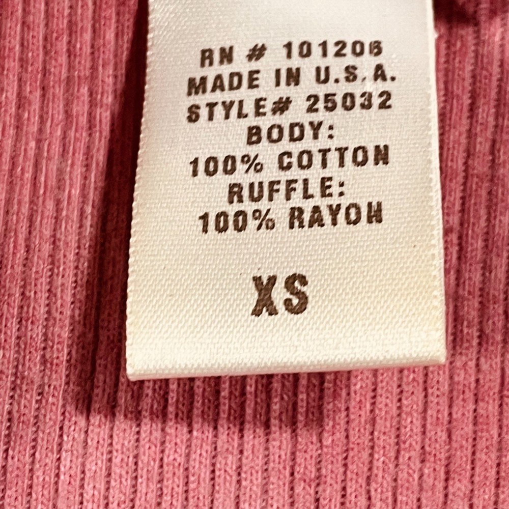 Soft Surroundings Blouse Women's XS Pink 3/4 Sleeve Ruffles - Picture 12 of 15